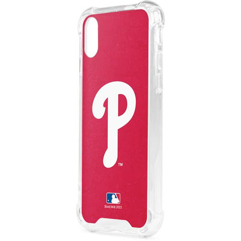 MLB Philadelphia Phillies - Solid Distressed iPhone XS Clear Case
