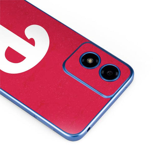 MLB Philadelphia Phillies - Solid Distressed Moto G Play 4G (2024) Skin