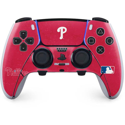 MLB Philadelphia Phillies - Solid Distressed PS5 DualSense Edge Pro Controller Skin