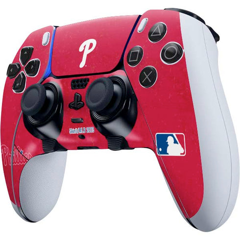 MLB Philadelphia Phillies - Solid Distressed PS5 DualSense Edge Pro Controller Skin