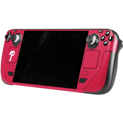 MLB Philadelphia Phillies - Solid Distressed Steam Deck Handheld Gaming Computer Skin