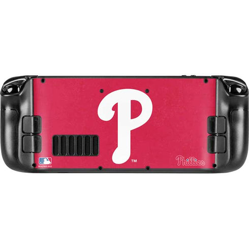 MLB Philadelphia Phillies - Solid Distressed Steam Deck Handheld Gaming Computer Skin