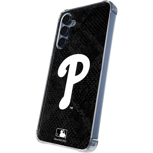 MLB Philadelphia Phillies Dark Wash Galaxy A55 5G Clear Case