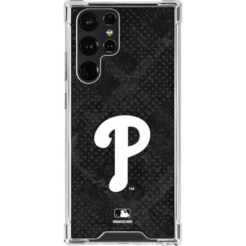 MLB Philadelphia Phillies Dark Wash Galaxy S23 Ultra Clear Case