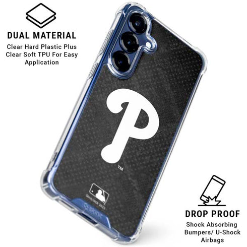MLB Philadelphia Phillies Dark Wash Galaxy S25 FE Clear Case