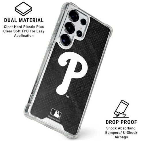 MLB Philadelphia Phillies Dark Wash Galaxy S26 Ultra Clear Case
