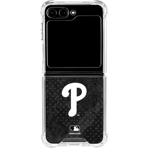 MLB Philadelphia Phillies Dark Wash Galaxy Z Flip6 Clear Case