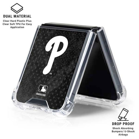 MLB Philadelphia Phillies Dark Wash Galaxy Z Flip6 Clear Case