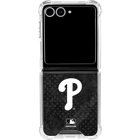MLB Philadelphia Phillies Dark Wash Galaxy Z Flip7 Clear Case