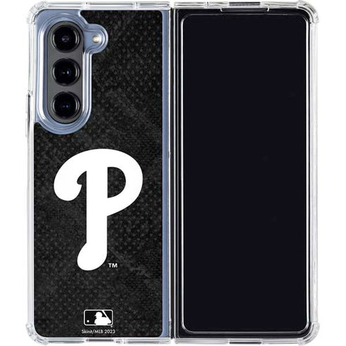 MLB Philadelphia Phillies Dark Wash Galaxy Z Fold5 5G Clear Case