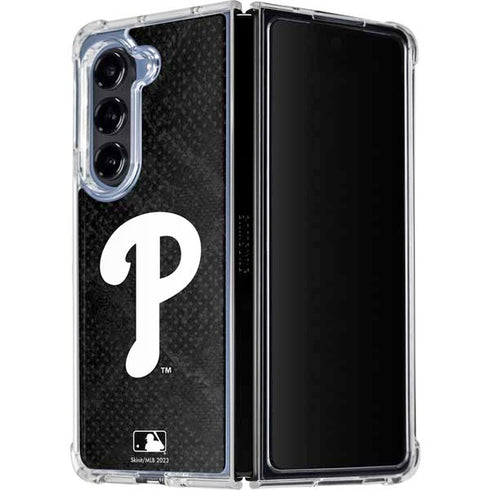 MLB Philadelphia Phillies Dark Wash Galaxy Z Fold5 5G Clear Case