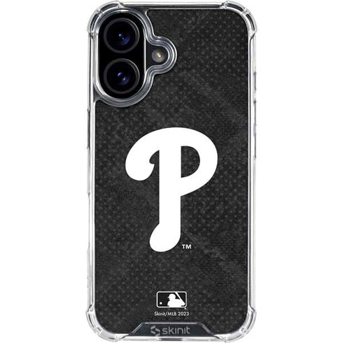 MLB Philadelphia Phillies Dark Wash iPhone 16 Plus Clear Case
