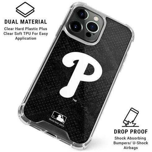 MLB Philadelphia Phillies Dark Wash iPhone 16 Pro Clear Case