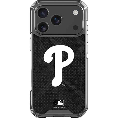 MLB Philadelphia Phillies Dark Wash iPhone 17 Pro Clear Case