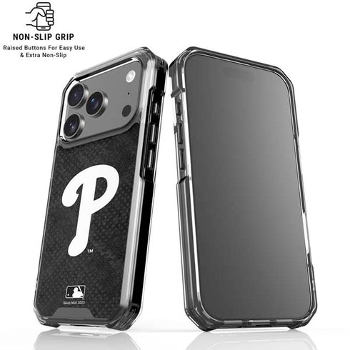 MLB Philadelphia Phillies Dark Wash iPhone 17 Pro Clear Case