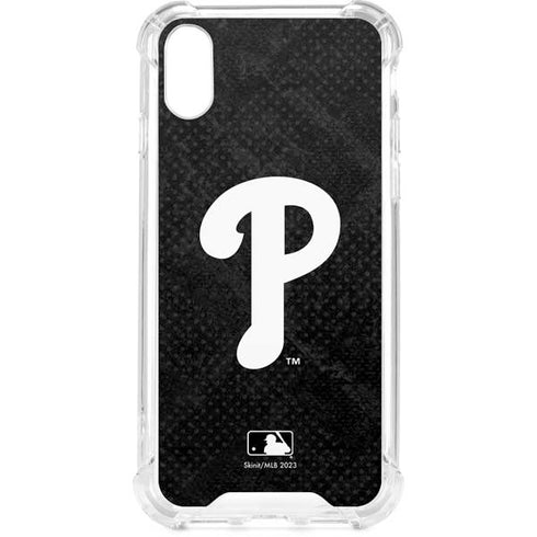 MLB Philadelphia Phillies Dark Wash iPhone XS Clear Case