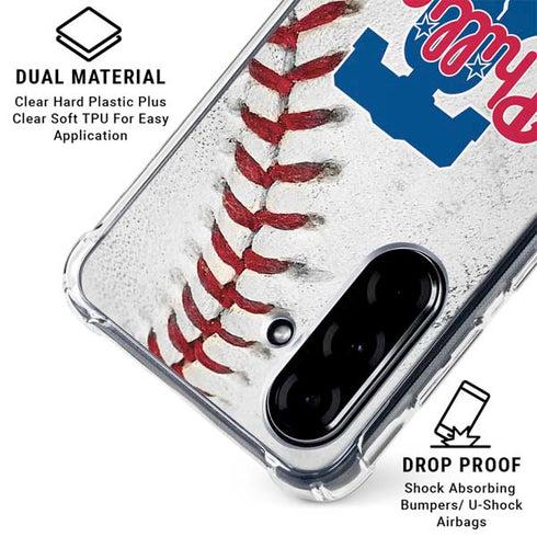 MLB Philadelphia Phillies Game Ball Galaxy A36 5G Clear Case
