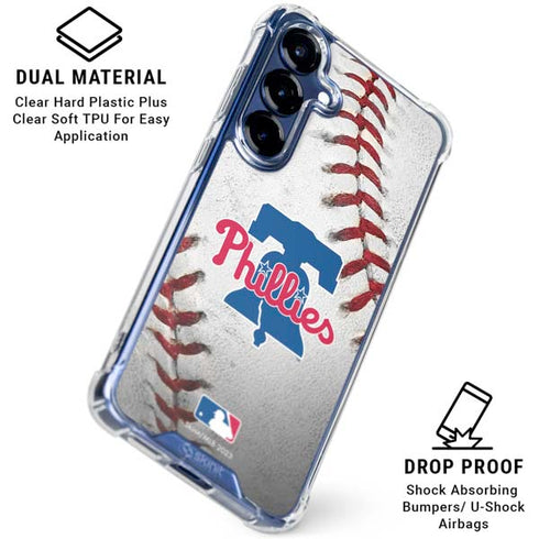 MLB Philadelphia Phillies Game Ball Galaxy S25 FE Clear Case