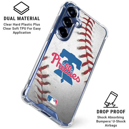 MLB Philadelphia Phillies Game Ball Galaxy S25 Plus Clear Case