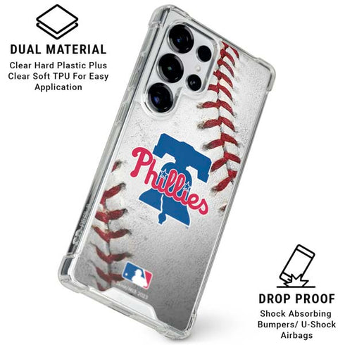 MLB Philadelphia Phillies Game Ball Galaxy S25 Ultra Clear Case