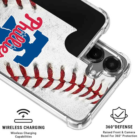 MLB Philadelphia Phillies Game Ball Galaxy S26 Clear Case
