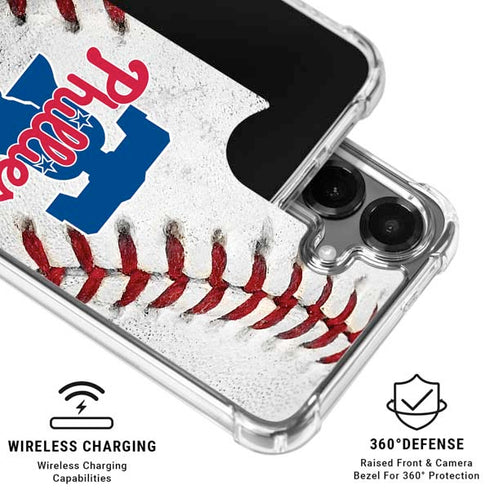 MLB Philadelphia Phillies Game Ball Galaxy S26 Plus Clear Case