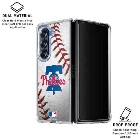 MLB Philadelphia Phillies Game Ball Galaxy Z Fold7 Clear Case