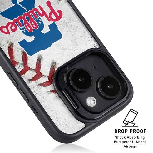 MLB Philadelphia Phillies Game Ball iPhone 15 Plus Kickstand Case
