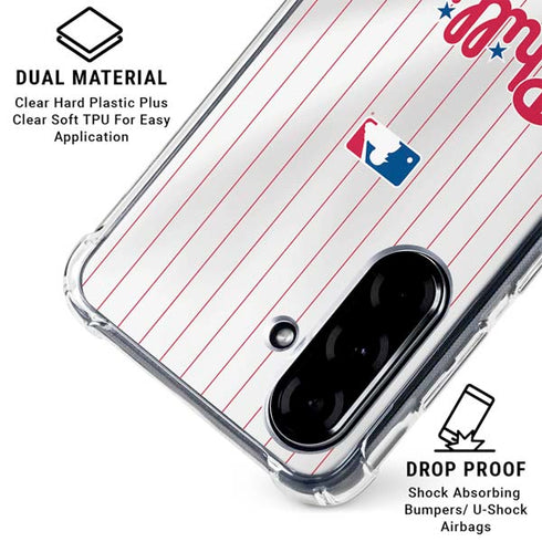 MLB Philadelphia Phillies Home Jersey Galaxy A36 5G Clear Case