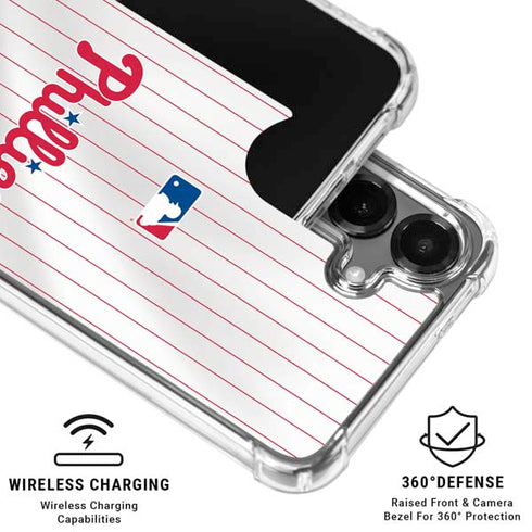 MLB Philadelphia Phillies Home Jersey Galaxy S26 Plus Clear Case
