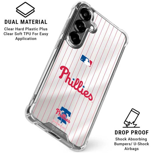 MLB Philadelphia Phillies Home Jersey Galaxy S26 Plus Clear Case