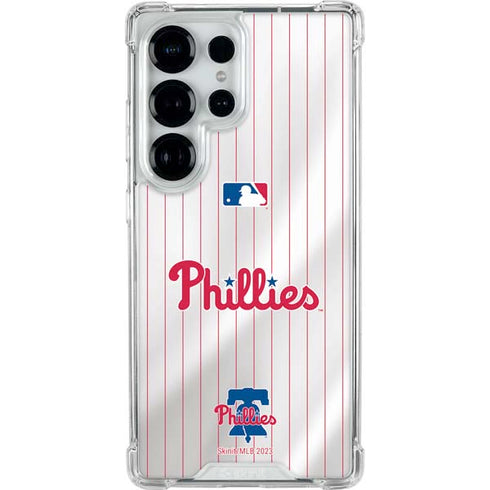 MLB Philadelphia Phillies Home Jersey Galaxy S26 Ultra Clear Case