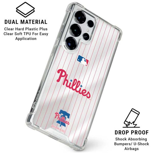 MLB Philadelphia Phillies Home Jersey Galaxy S26 Ultra Clear Case