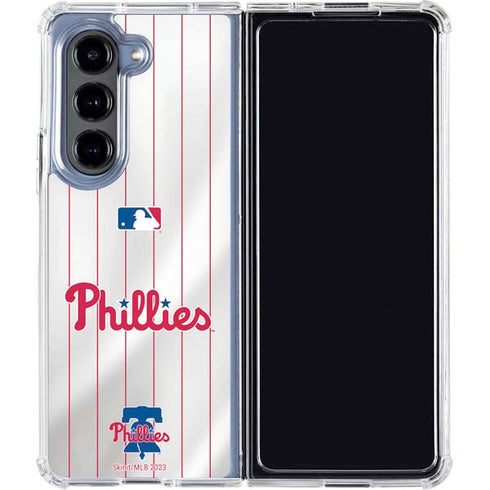 MLB Philadelphia Phillies Home Jersey Galaxy Z Fold5 5G Clear Case