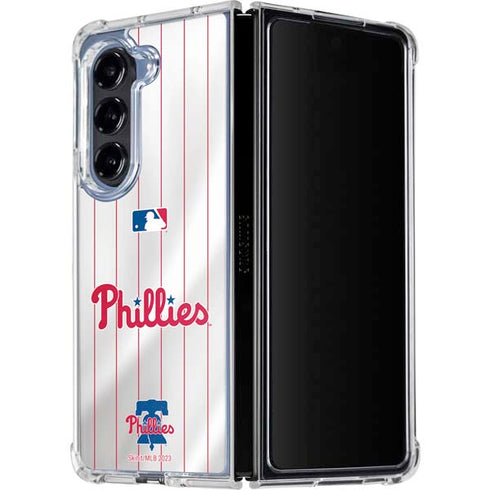 MLB Philadelphia Phillies Home Jersey Galaxy Z Fold5 5G Clear Case