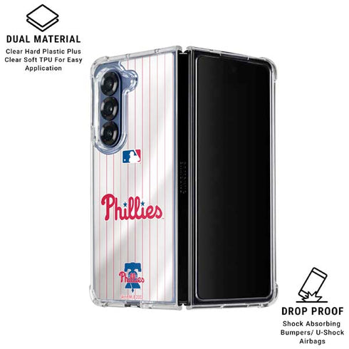 MLB Philadelphia Phillies Home Jersey Galaxy Z Fold6 Clear Case