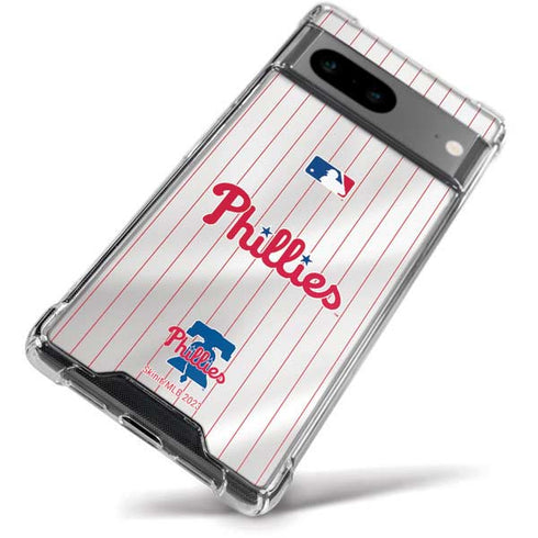 MLB Philadelphia Phillies Home Jersey Google Pixel 8a Clear Case