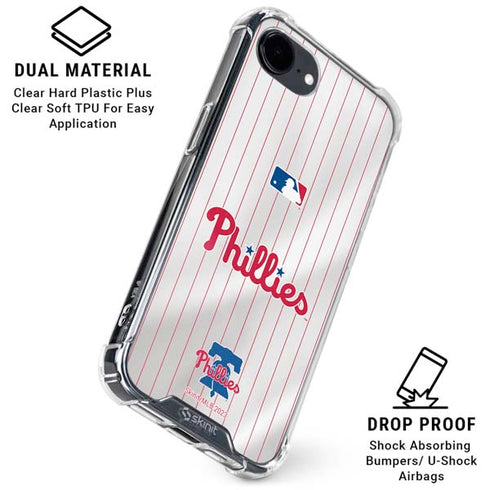 MLB Philadelphia Phillies Home Jersey iPhone 16e Clear Case