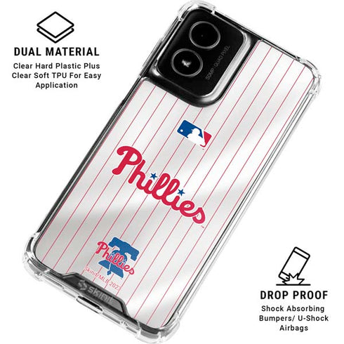 MLB Philadelphia Phillies Home Jersey Moto G Power 5G (2024) Clear Case