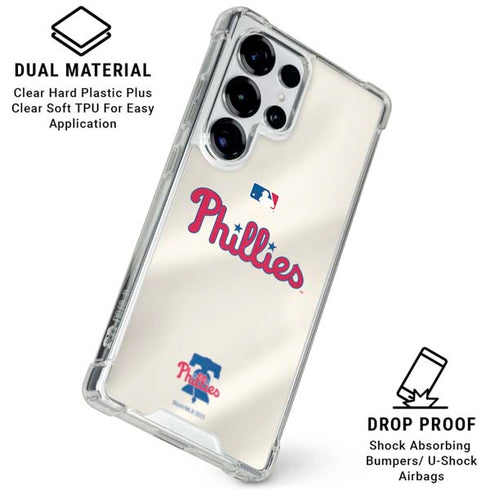 MLB Philadelphia Phillies Road Jersey Galaxy S25 Ultra Clear Case