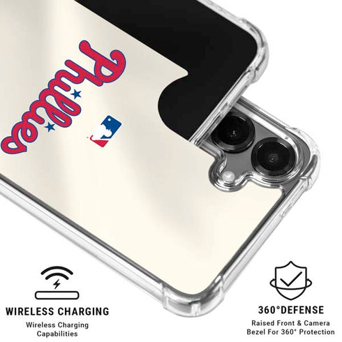 MLB Philadelphia Phillies Road Jersey Galaxy S26 Plus Clear Case