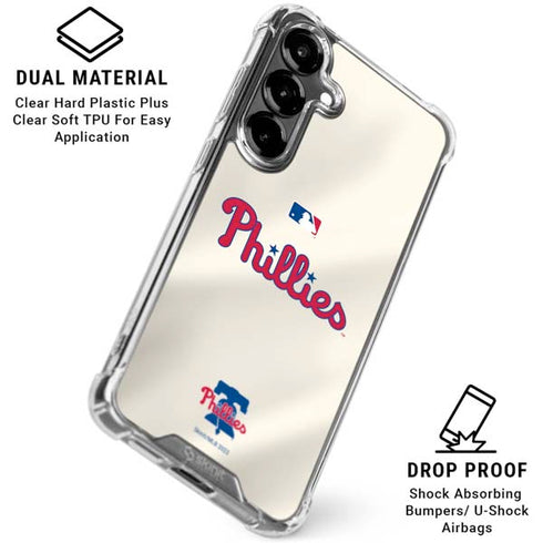 MLB Philadelphia Phillies Road Jersey Galaxy S26 Plus Clear Case