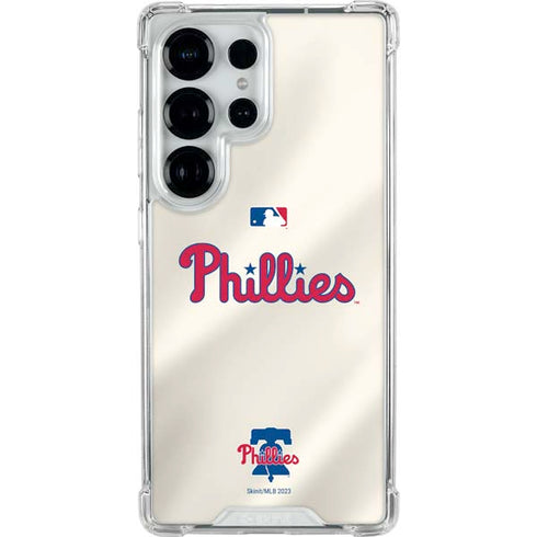 MLB Philadelphia Phillies Road Jersey Galaxy S26 Ultra Clear Case