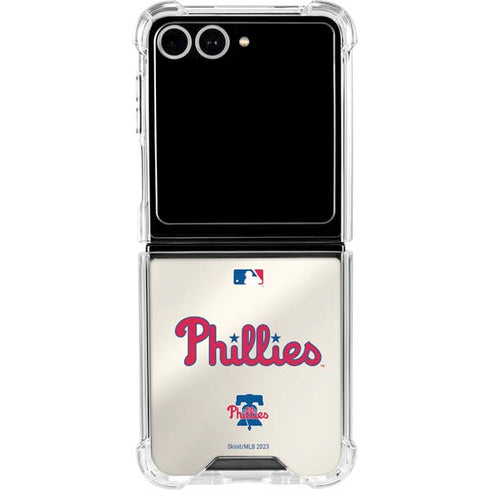 MLB Philadelphia Phillies Road Jersey Galaxy Z Flip7 Clear Case