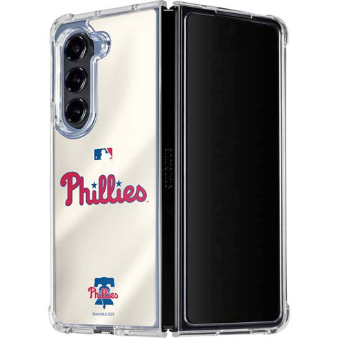 MLB Philadelphia Phillies Road Jersey Galaxy Z Fold5 5G Clear Case