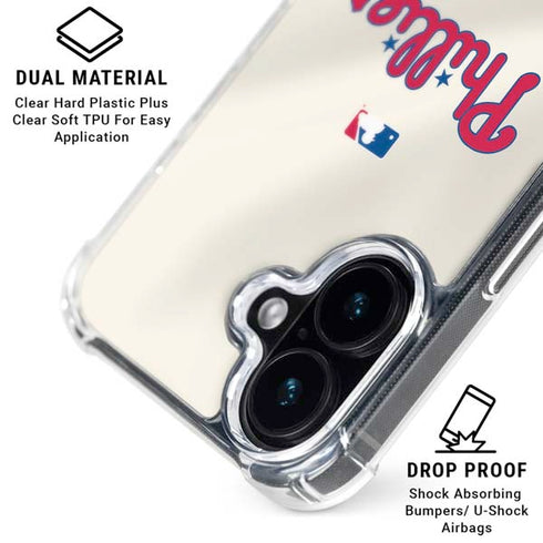 MLB Philadelphia Phillies Road Jersey iPhone 16 Plus Clear Case