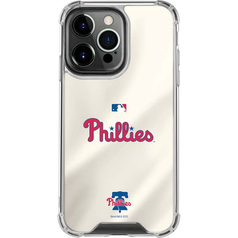 MLB Philadelphia Phillies Road Jersey iPhone 16 Pro Clear Case