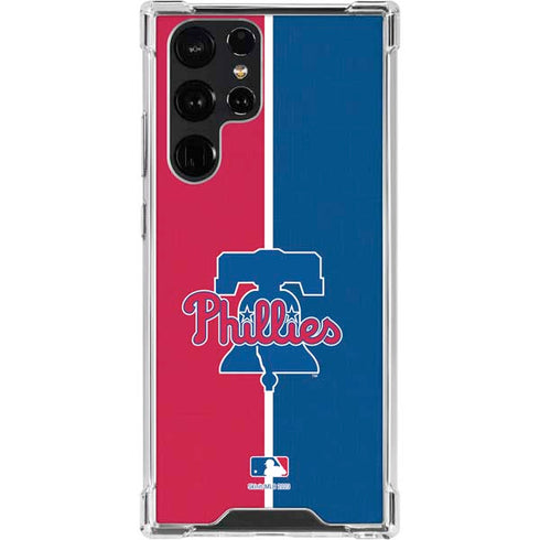 MLB Philadelphia Phillies Split Galaxy S23 Ultra Clear Case