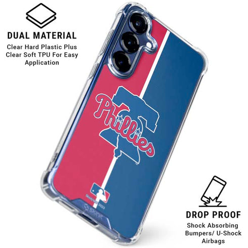 MLB Philadelphia Phillies Split Galaxy S25 Clear Case