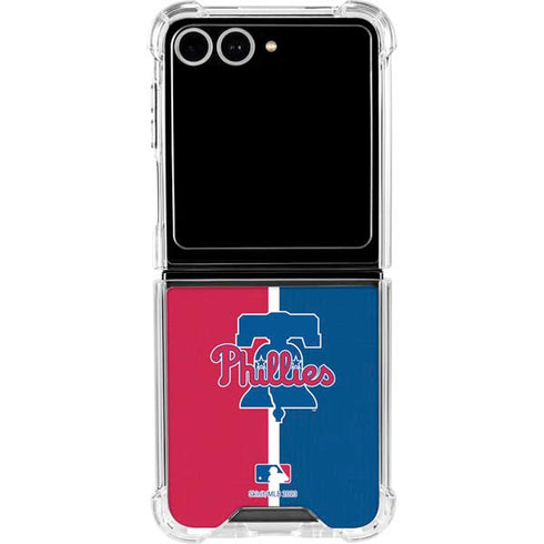 MLB Philadelphia Phillies Split Galaxy Z Flip7 Clear Case